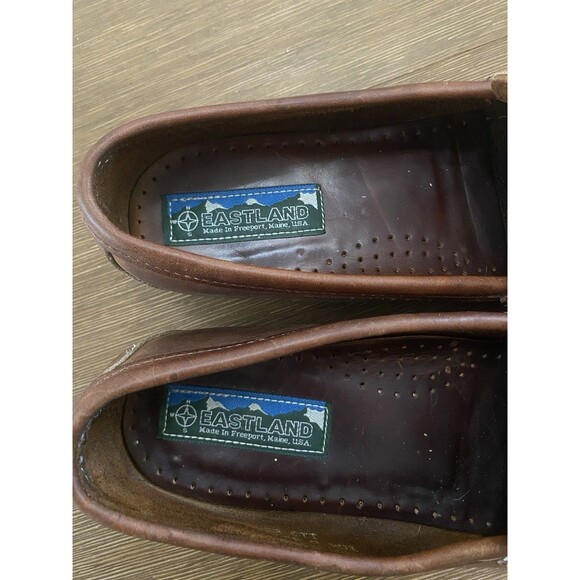 Vintage Mens Eastland Penny Loafers With Buckle Size 10.5 D Brown Made In USA main image 6